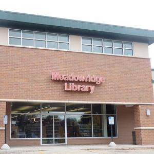 main entrance of Meadowridge Library